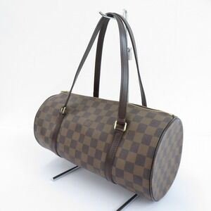LOUIS VUITTON Damier Ebene Brown Papillon Handbag Clutch Brown
